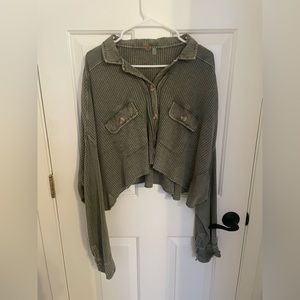 Free People - FP One Scout Jacket Cropped - Army Green - Size M